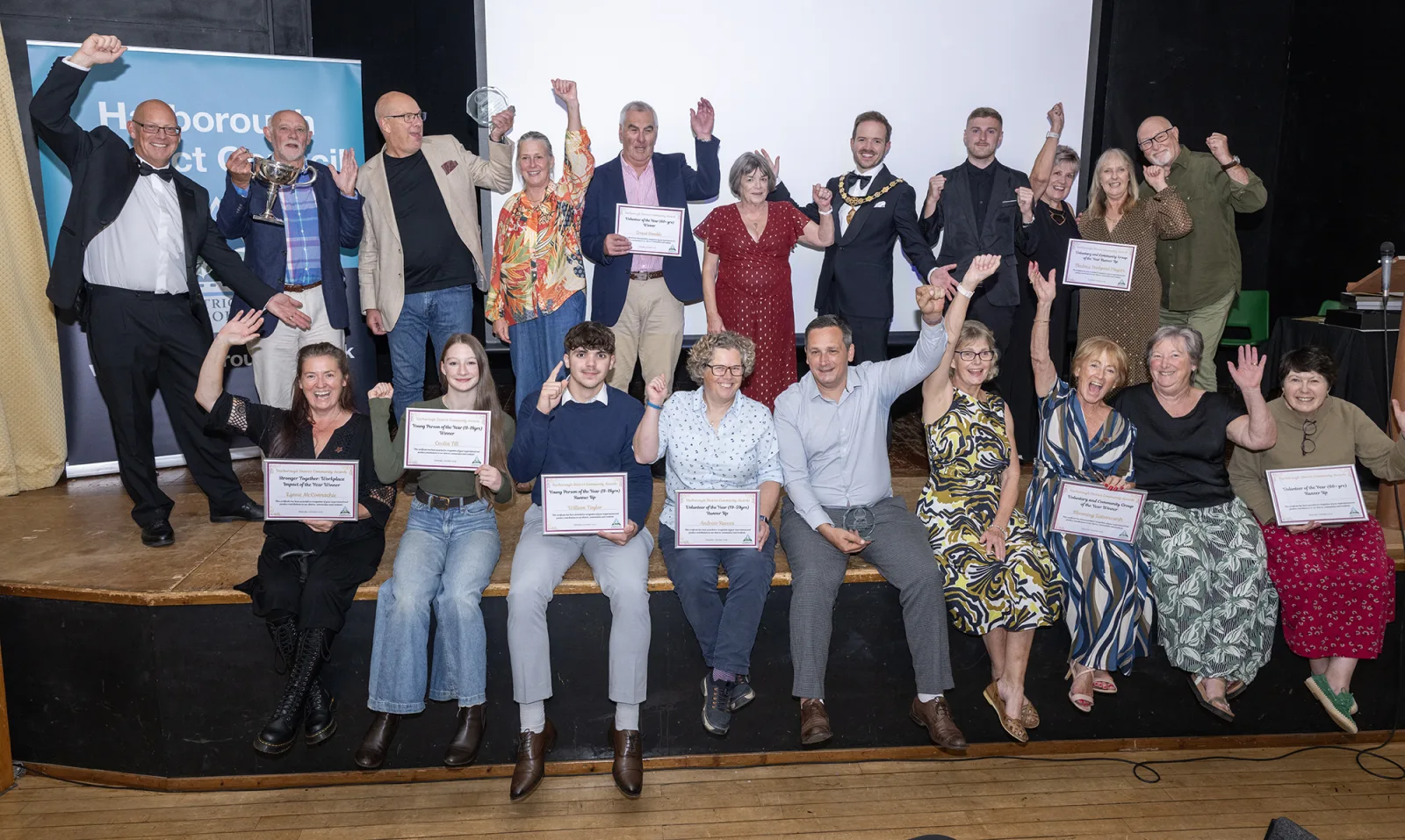 Winners, runners-up and guests at the Harborough District Community Awards at Kibworth Community Hub on 1 October.
