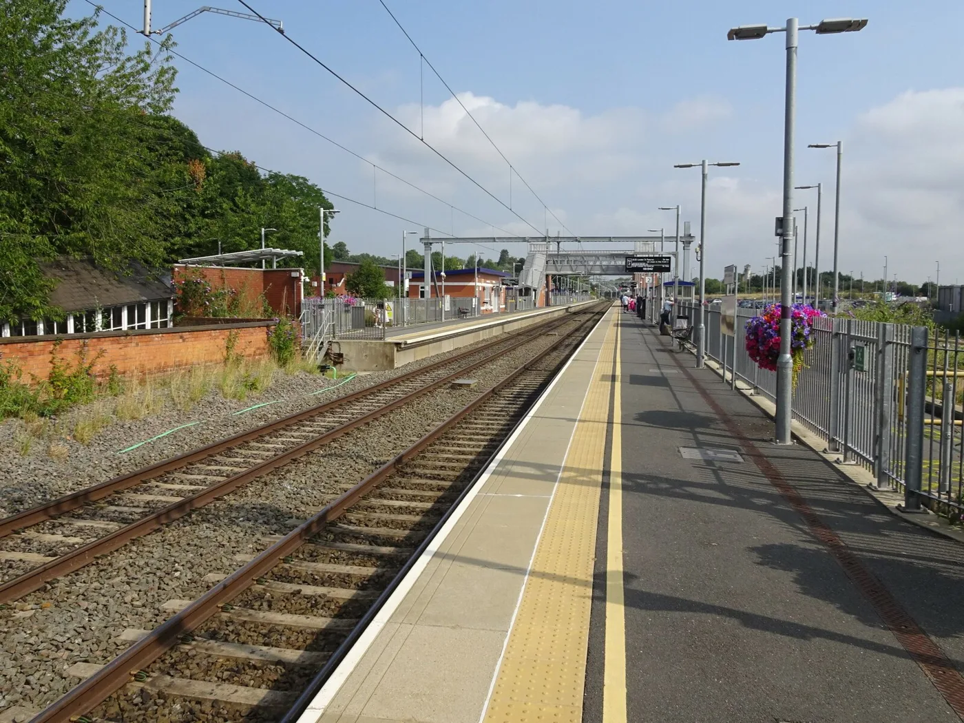The platforms at Market Harborough station, photographed in summer. East Midlands Railway runs no trains on Christmas Day or Boxing Day.