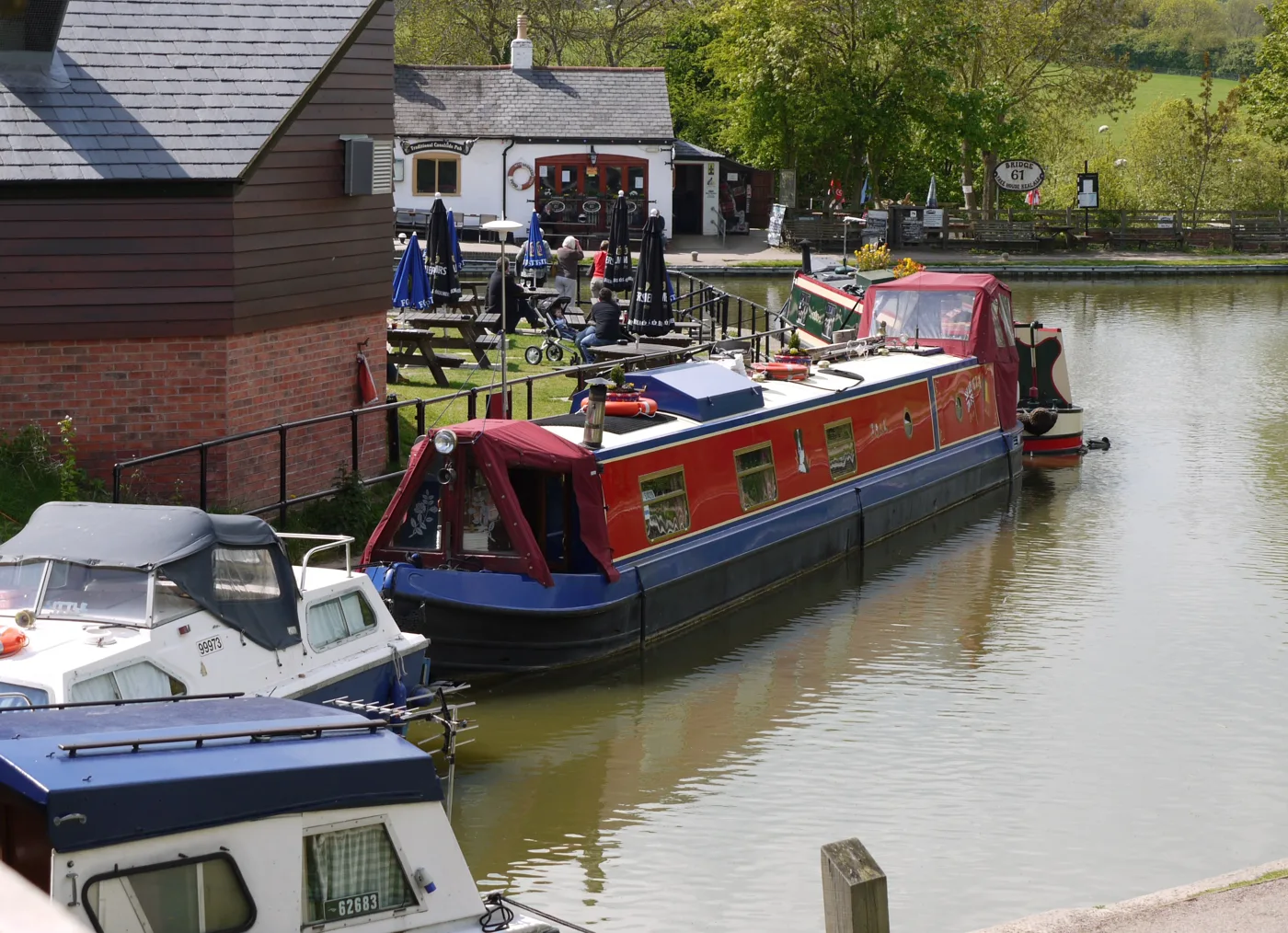 Narrowboats moored at Foxton Locks, the busiest visitor site in Harborough district